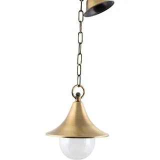 Messing Hängelampe Schirm Ø21cm Maritim VOLOS Außenleuchte E27 Balkon Terrasse