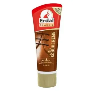 Erdal Classic Feine Schuhcreme, Schuhpaste pflegt, schützt und frischt die Farbe auf, 75 ml - Dose, braun