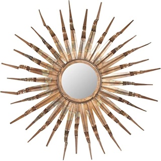 SAFAVIEH Decorative Hanging Wall Mirror for Living Room, Bedroom, Hallway, in Burnt Copper, 84 X 84 X 3.81