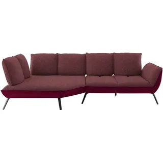Moderano Ecksofa , Rot , Metall , Ottomane links, L-Form , 320x169 cm , Typenauswahl, Fußauswahl, Lederauswahl, Stoffauswahl, Armteilvarianten, Sitzqualitäten, seitenverkehrt erhältlich, Rücken echt , Wohnzimmer, Sofas & Couches, Wohnlandschaften, Ecksofas