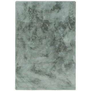 benuta nest Kunstfell-Teppich, Mintgrün, Textil, Beton Optik, Rechteckig, 160x230 cm wasserabweisend, Teppiche , Böden, Teppiche