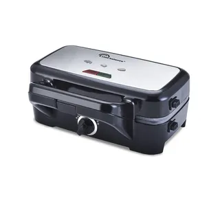 LITTLE BALANCE Speed'n Mixt 1200, Waffeleisen 2-in-1, Waffeleisen mit Grill, abnehmbare Platten, 1200 W, Schwarz Edelstahl