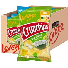 Lorenz Snack World Crunchips Sour Cream, 10er Pack (10 x 150 g)