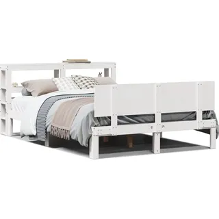 vidaXL Bettgestell mit Kopfteil ohne Matratze Weiß 160x200 cm - Weiß