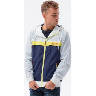 Ombre Clothing Übergangsjacke für Herren Florence weiß-navy - Dunkelblau