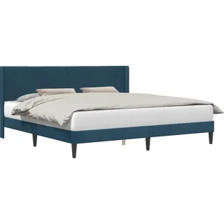 vidaXL Bettrahmen mit Kopfteil Blau 200 x 200 cm Samt - Blau