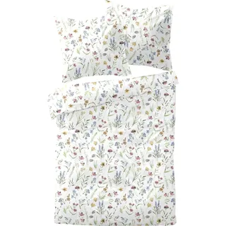 DORMISETTE Mako-Satin Bettwäsche Blumen bunt