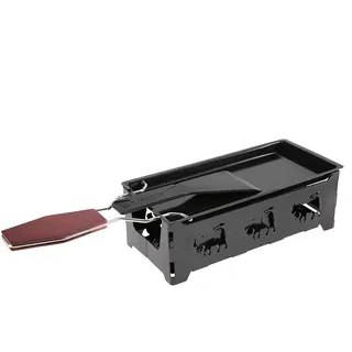 Mini Raclette Faltbares Teelicht Raclette Antihaft Rotaster Backblech Herd Set Kohlenstoffstahl Home Kitchen Grill Werkzeug mit Holzgriff