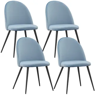 Albatros Esszimmerstuhl CAPO Samt blau 4er Set