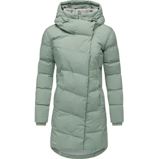 Ragwear Damen, Wasserdichter Steppmantel mit Fleecekragen und Kapuze Pavla Soft YOUMODO Dusty Green Gr. XL (42), grün (graugrün), Obermaterial: 100% Polyester; Innenfutter: 100% Polyester; Wattierung: 100% Polyester, gerade ca.