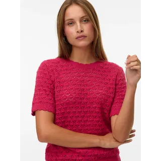 Vero Moda Stricktop "VMJAQUELINE SS O-NECK TOP BOO" mit zartem Muster, jazzy