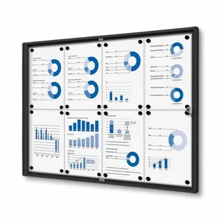 Showdown Displays Showdown® Abschließbarer Schaukasten Magnetisch 93,1 x 65,5 cm, schwarz 8 x DIN A4