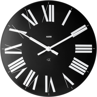 Alessi 12 B Firenze Wanduhr aus ABS, Quarzwerk, schwarz,  Ø36cm