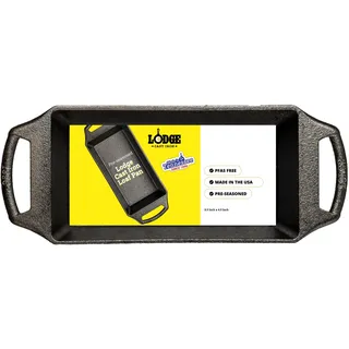 Lodge Kastenform Classic 22x11,5 cm, Gusseisen, schwarz, PFAS-frei | Brotbackform, Bananenbrot, Kuchen & Hackbraten, einsatzbereit, ofengeeignet, gleichmäßige Wärmeverteilung, langlebig