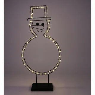 Weihnachten Metall LED Deko Dekofigur Schneemann Weihnachtsdeko Timer 90cm