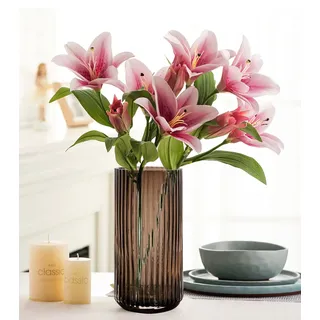 Glasvase, Nordische minimalistische kristallklare Blumenvase Dekorative Vase Römische Säulenvase Blumenarrangement Dekoration Ornamente für Home Office Dekor, Geschenk für Hochzeit, Einweihungsparty