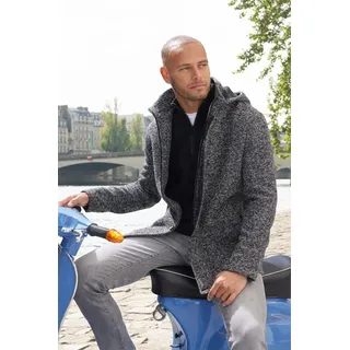 John Devin Strickmantel im Tweed-Look, schwarz