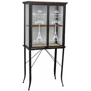 Glasvitrine Loft Studio Vitrinenschrank Retro Wohnzimmerschrank Sammelvitrine