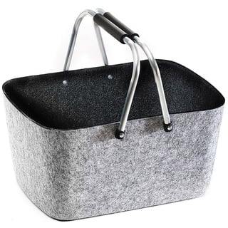 Kobolo Einkaufskorb FOLDGRAY42 in grau schwarz - 42x30x22 cm