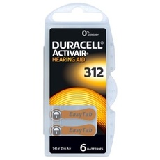 Duracell 312 Activair Hearing Aid Battery Mercury Free - 60 Cells