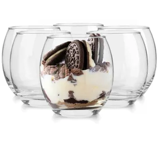 Glasmark KROSNO 1992 Dessertgläser 6er Set 350 ml Aus Glas Eisbecher Gläser Eisschalen Dessertschalen Rund