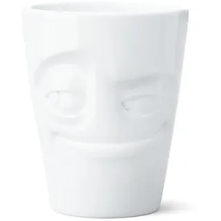 FIFTYEIGHT PRODUCTS / Tassen / Henkelbecher „Verschmitzt" (Porzellan, 350 ml, Weiß, Made in Germany)