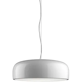 Flos Deckenleuchte Smithfield Suspension aus Aluminum in der Farbe White 70W, Maße: Kabellänge: 270cm, Körper: 60cm x 21,5cm, F1371009