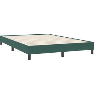 Bettgestell ohne Matratze Dunkelgrün 140x220 cm Samt - Grün, dunkelgrün