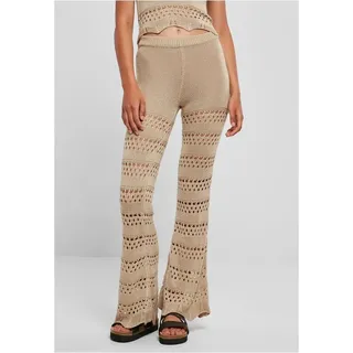 URBAN CLASSICS Flared Crochet High Waist Leggings Soft Seagrass 4XL
