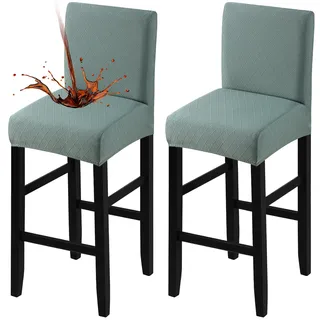 Fuloon Wasserdichte Stuhlhülsen für Barhocker - Stretch Jacquard, Abnehmbar und Waschbar, Schonbezug mit Rückenlehne für Hohe Stühle