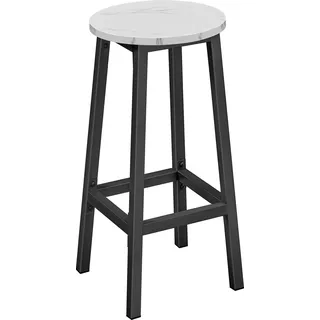 Barhocker – Marmor / schwarze Beine - Weiß