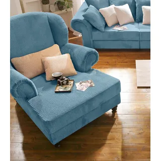 Home Affaire Ohrensessel King Henry Mikrofaser 121 x 111 x 107 cm Blau mit Kissen