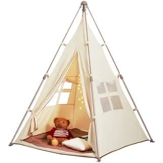VEVOR Spielzelt für Kinder, Tipi-Zelt für Kinder von 1–5 Jahren, faltbares Kleinkinderzelt mit Matte und Tragetasche, Zelt für Kinder mit Fenstern für drinnen und draußen, Kinderzelt