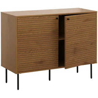 MCW Sideboard MCW-N78, Kommode Schrank Anrichte, skandinavischer Stil Metall Holz Melamin MVG 86x110x40cm ~ natur