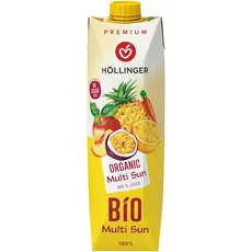 Bio Multi Sunrise Fruchtsaft 1000ml - Fruchtsaft aus 7 sonnengereiften Früchten und einer feinen karottigen Note von Höllinger Juice