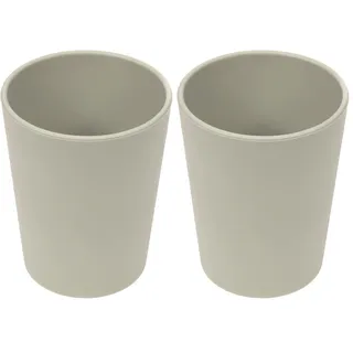 LÄSSIG Kinder Becher Trinkbecher Tasse Kindergeschirr ohne Melamin, BPA-frei, aus Biokomposit/Mug Geo, warm grey, 1310078265 (Packung mit 2)