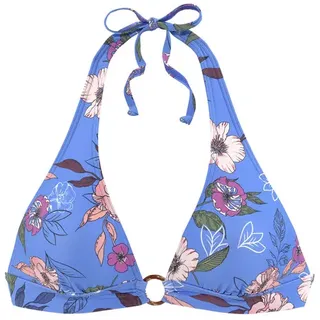 s.Oliver Triangel-Bikini-Top Damen blau-bedruckt Gr.32 Cup A/B