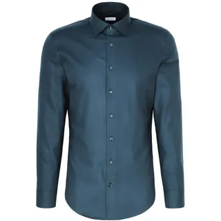 Seidensticker Herren Flanellhemd Hemd, Türkis, 43 EU