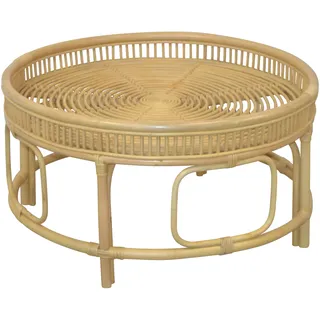 Hofmann Living And More Couchtisch Beige Rattan 75 x 41 x 75 cm
