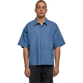 Urban Classics Herren Hemd Lightweight Denim Shirt, lässiges Jeanshemd für Männer, Halbarm, erhältlich in verschiedenen Fraben, Größen S-5XL