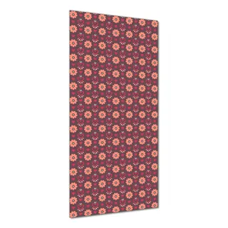 Wallario selbstklebende Duschrückwand 70 x 190 cm mit Motiv Muster mit Blumen und Herzen - Wandverkleidung mit Hochglanzlaminat in Glasoptik