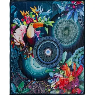 Muller Textiles Plaid »Cailani« Sehr Weich, Kuscheldecke, 130x160 cm Wendeoptik, Mandala, Dunkel Blau, blau