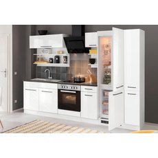 Bild MÖBEL Küchenzeile »Tulsa«, ohne E-Geräte, Breite 300 cm, schwarze Metallgriffe, MDF Fronten, weiß
