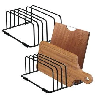 2 Stück Schneidebrett Halter Organizer für küchenschränke Tellerhalter schublade mit 5 Schlitze Topfdeckelhalter Löffelablage Küche Organizer für Topfdeckel Schneidebrett und Backgeschirrhalter