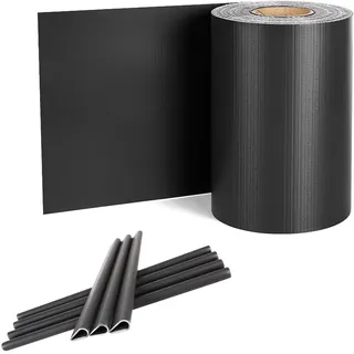 Froadp Sichtschutzstreifen PVC Doppelstabmatten Sichtschutzfolie mit Befestigungsclipse Sichtschutz Stabmattenzaun Windschutz Blickdicht Zaun für Gartenzaun Balkon(65m x 19cm, Anthrazit)