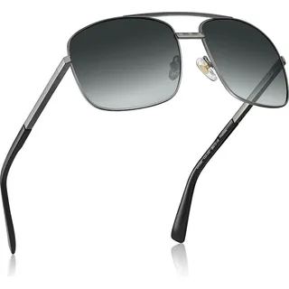 CARFIA Sonnenbrille Herren Polarisiert UV400 Retro Pilotenbrille Metall UV-Schutz