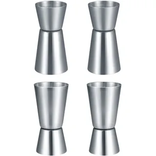 4 Stk Jigger Spirituosen Messbecher, Barmaß Messbecher Edelstahl, Dual 25/50 ml Maßnahme Cup für Bar Party Gin Wein Cocktail Shaker Messbechers