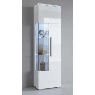 INOSIGN Vitrine »India,Höhe 160cm stilvolle Glasvitrine mit verstellbare Glasböden«, Standvitrine 1Trg, viel Stauraum ohne Beleuchtung, weiß