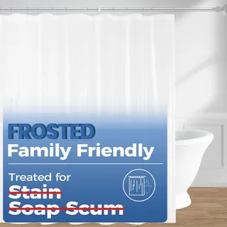 downluxe Duschvorhangeinlage, 183 x 183 cm, PEVA, 3 Gauge, leicht, wasserdicht, geruchlos, mit rostbeständigen Ösen, Löcher Pack of 3 Frosted