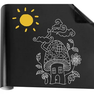 CareHabi Tafelfolie Selbstklebend 300 * 43 cm kreidetafel Klein Schwarzer Selbstklebend Abwischbar Kreidefolie für Schulen Büros Schreiben oder Basteln